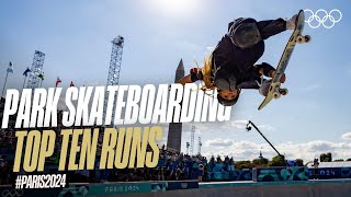 Top 10 HIGHEST Scoring Runs from Paris2024  Womens Park Skateboarding [upl. by Lynch]