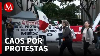 Protestas por reforma judicial en el Senado bloquean Paseo de la Reforma [upl. by Ybur]