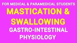 04 MASTICATION amp SWALLOWING  DEGLUTITION  GIT PHYSIOLOGY [upl. by Solange]