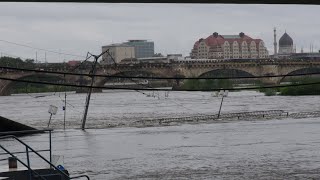 Dresden  Situation an der Carolabrücke am 14092024  Räumungsarbeiten II [upl. by Akcimat]