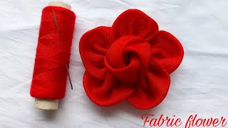 How to make an adorable fabric rose flower  in just 8 minutes [upl. by Htebirol]