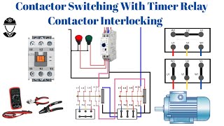 Star Delta Interlocking  Timer Relay Connection  Contactor Switching Star Deltaelectricalstarter [upl. by Lak10]