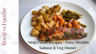 Ninja Foodi MultiCooker Recipes  Easy Healthy Salmon amp Veg Dinner [upl. by Baelbeer]