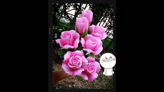 EP79 ดอกกุหลาบวาเลนไทน์แบบง่าย How to make rose nylonstocking flower by ployandpoom [upl. by Eanil629]