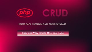 PHP CRUD  DELETE DATA  ONE LINE CODE  PART4  HINDI TUTORIAL [upl. by Cirdet]