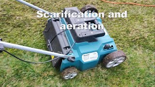 Scarification and aeration Makita UV3600 [upl. by Ryann244]