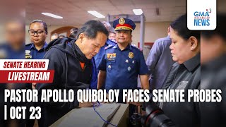 LIVE Pastor Apollo Quiboloy at the Senate hearing October 23 2024  Replay [upl. by Neeruam]