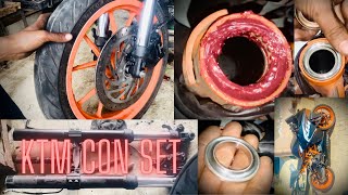 ktm rc handle cone set change ktm rc handle adjustment ktm rc frent disc open By hideriderstudio [upl. by Imrots]