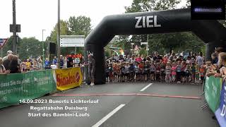 16092023 Bunerts Lichterlaiuf Regattabahn Duisburg Start des Bambini Laufs [upl. by Rogozen]