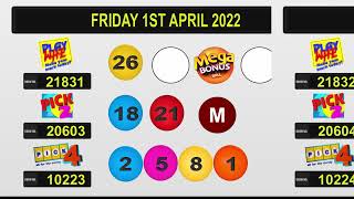 NLCB Draw Results Friday 1st April 2022 [upl. by Lubba]