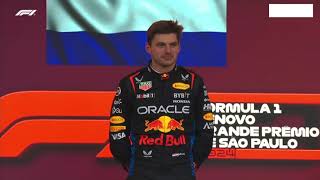 DUTCH NATIONAL ANTHEM IN SAO PAULO GP PODIUM FOR MAX VERSTAPPEN [upl. by Dosia]