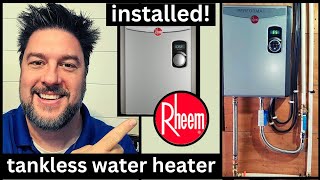 🌟 Tankless Water Heater Installation Rheem tankless water heater installed and tested 478 [upl. by Loriner]