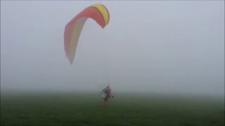 Paramotor takeoff into fog  flight over clouds [upl. by Etra488]