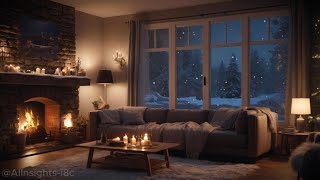 Relaxing WINTER Night Piano Music for Calmness and sleeping 💤💤💤 sleep meditation [upl. by Esaele]