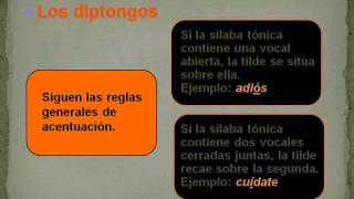 Tilde en diptongos y triptongoswmv [upl. by Ahsyekal]