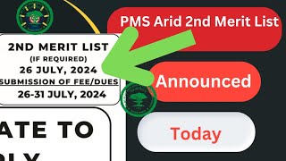 PMAS 2nd Merit List 2024 pdf Download  Arid Agriculture University Merit List [upl. by Lynn]