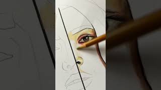 Pencil vs makeup Drawing viral art [upl. by Darlleen395]