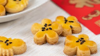 Salted Egg Yolk Cookies  No Baking Powder  CNY Cookies 咸蛋黄酥饼 无泡打粉 [upl. by Yorel]