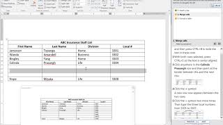 JasperActive Word 2016 Core Lesson 6 Learn 2 Modifying Tables [upl. by Ytomit]