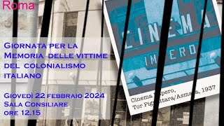 Giornata in memoria delle vittime del colonialismo italiano [upl. by Domela]