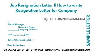 Job Resignation Letter  How To Write Resignation Letter For Company [upl. by Agnola776]