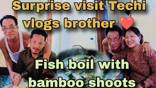 Fish boil with fermented bamboo shoots village style  wonderful time with Techivlog89 [upl. by Atiuqat913]