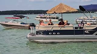 Retirement 2024 out in the pontoon boat and at Higgins Lake on the sandbar [upl. by Dasi71]