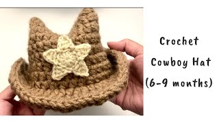 Crochet Cowboy Hat 69 moths  Tutorial [upl. by Akimed852]