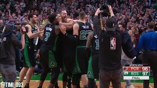 Boston Celtics vs Portland Trail Blazers Crunchtime Highlights 02042018 [upl. by Ardekahs]