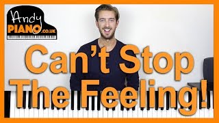 CANT STOP THE FEELING Piano Lesson Tutorial  Justin Timberlake [upl. by Ennirroc679]