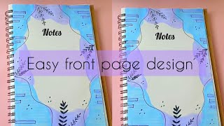 Easy notebook cover designfront page design ideas art design creative [upl. by Mall102]