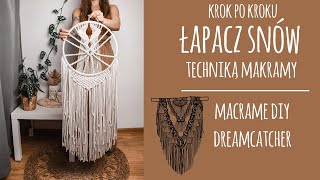 16 Makrama krok po kroku Duży łapacz snów w klasycznym stylu 35x100cm  DIY Macrame dreamcatcher [upl. by Nicole]