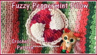 Fuzzy Peppermint Pillow Crochet Pattern [upl. by Aratahc90]