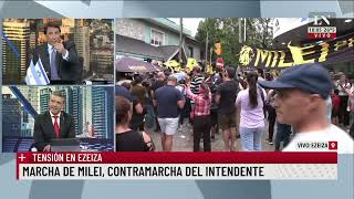 Tensión en Ezeiza marcha de Milei y contramarcha del oficialismo [upl. by Kyte33]