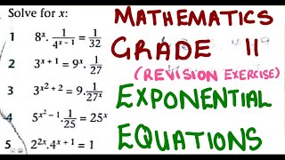 Mathematics Grade 11 Exponential equations  more complicated questions mathszoneafricanmotives [upl. by Bayless]