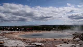 The Geysirs of the Haukadalur Geothermal Area Geysir Strokkur  IslandIceland [upl. by Leis]