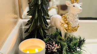 NEW DECORATING CHRISTMAS 2024  DECORATE WITH ME  SMALL BATHROOM IDEAS [upl. by Ivanah802]