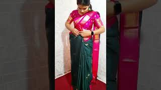 Beginners saree draping tutorial  easy saree draping with parfect pleats  saree draping [upl. by Nwahsirhc]