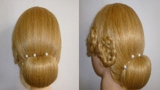 Frisur mit DuttkissenDuttHochsteckHochzeitAbiball FrisurDonut Hair Bun Updo HairstylePeinados [upl. by Hairas]