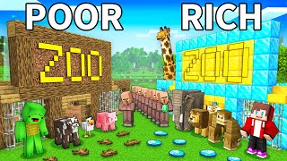 JJs RICH Zoo vs Mikeys POOR Zoo Survive Battle in Minecraft  Maizen [upl. by Biddie]