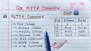 SQL ALTER COMMAND  add delete modify and rename columntable in oracle [upl. by Atinob]