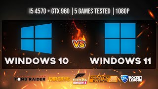 WINDOWS 10 vs WINDOWS 11 COMPARISON in GAMES 2024  i5 4570  GTX 960 [upl. by Cichocki]