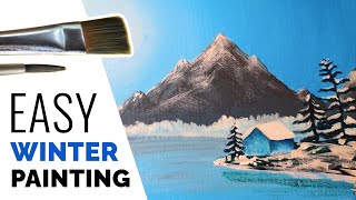 How to Paint an Easy Winter Landscape  ACRYLIC Painting for Beginners [upl. by Rennob]