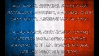 Himno de Francia  LA MARSELLESA Letra en francés y en español  LA MARSEILLAISE [upl. by Johm]