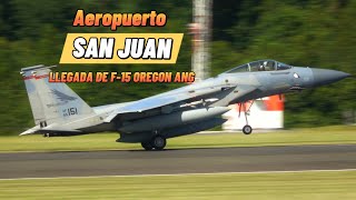 Aeropuerto San Juan Puerto Rico Ocho F15C Oregon ANG llegando a La Base Muniz [upl. by Eifos]