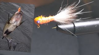 Fly tying jighead fly with opossum hair tail [upl. by Atiuqal]