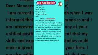 Job application letter for company  job application letter englishjobapplication [upl. by Animor]