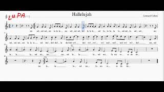 Hallelujah  Leonard Cohen  Karaoke  Flauto dolce  Note  Spartito  Canto  Instrumental [upl. by Aynahs]