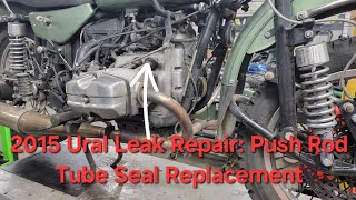 2015 Ural Sidecar Motorcycle Oil Leaker Push Rod Tube Seal Replacement [upl. by Wahl663]