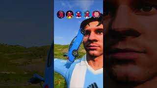 🚘CR7 vs Messi vs Mbappe vs Haaland Lucky 😎beamngdrive simulator shorts ronaldo footballplayer [upl. by Curhan]